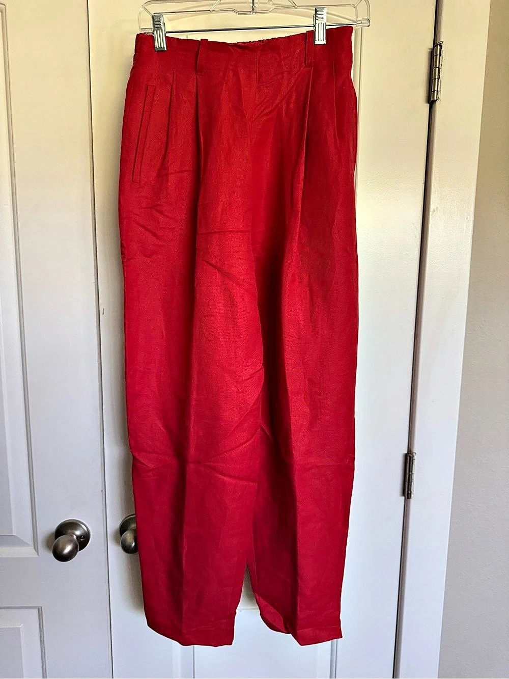 vintage Jaeger pleated red high waisted trousers size 10